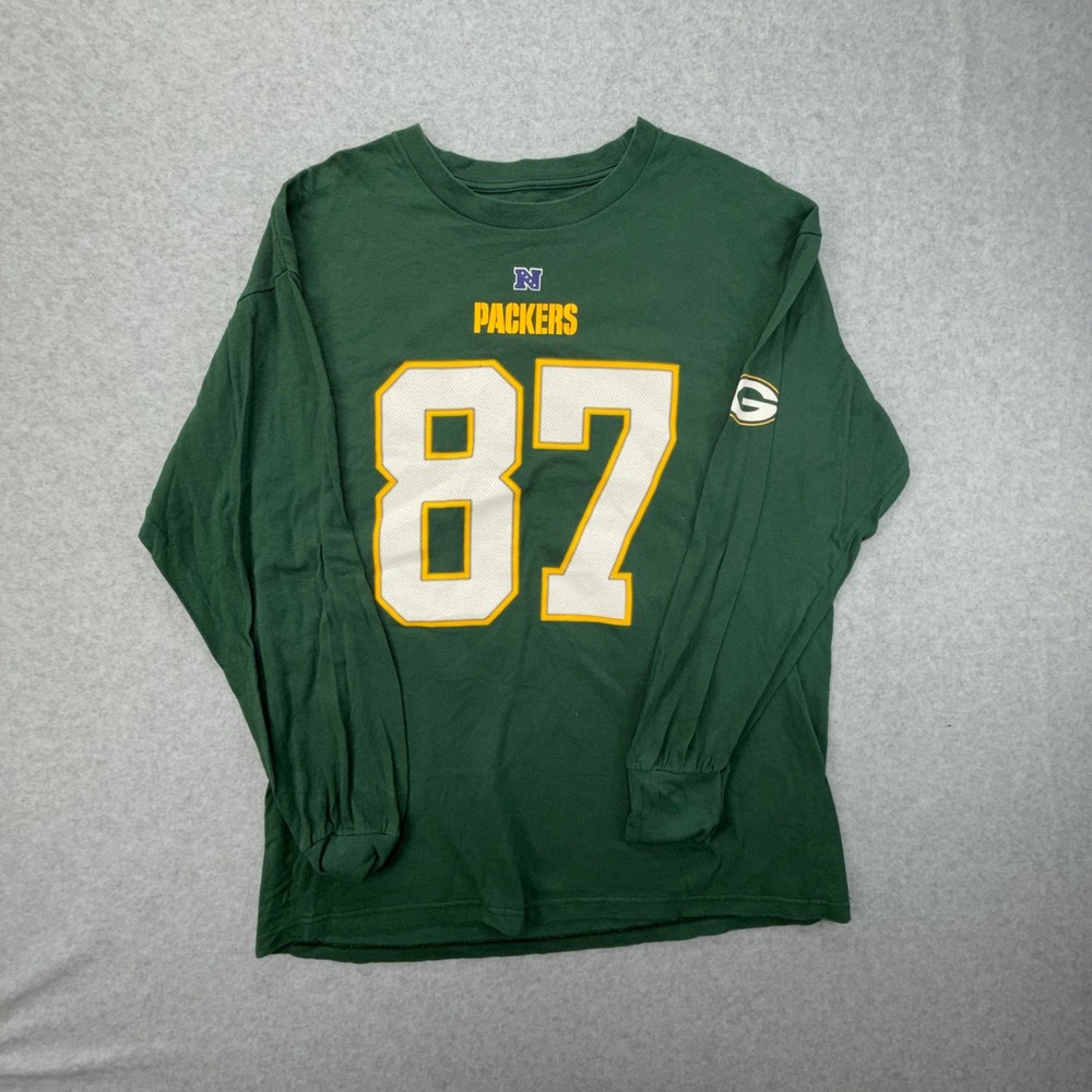 NFL Team Apparel Green Bay Packers Jordy Nelson 87 Long Sleeve Shirt Mens‎ Large